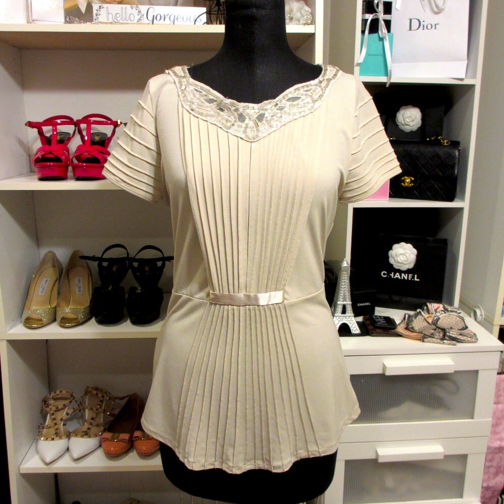 BCBG Maxazria Pleated Top